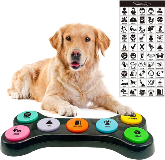 Dog Buttons for Communication with Sticker,7 in 1 Voice Recording Button,Dog Talking Buttons,Pet Buttons,Dog Training & Behavior Aids,Train Your Dog to Voice What They Want