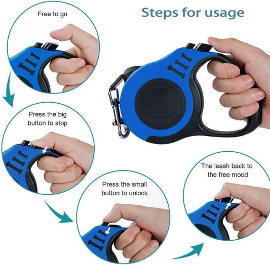 3M/5M Automatic Dog Leash Rope Nylon Retractable Dog Walking Running Leash Rope for Small Medium Dogs Accessories
