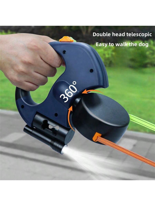 1Pc Retractable Double-Headed Dog Leash, Tension Resistant Dual Pet Traction Rope for 2 Dogs