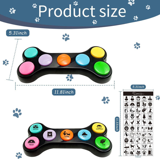 Dog Buttons for Communication with Sticker,7 in 1 Voice Recording Button,Dog Talking Buttons,Pet Buttons,Dog Training & Behavior Aids,Train Your Dog to Voice What They Want