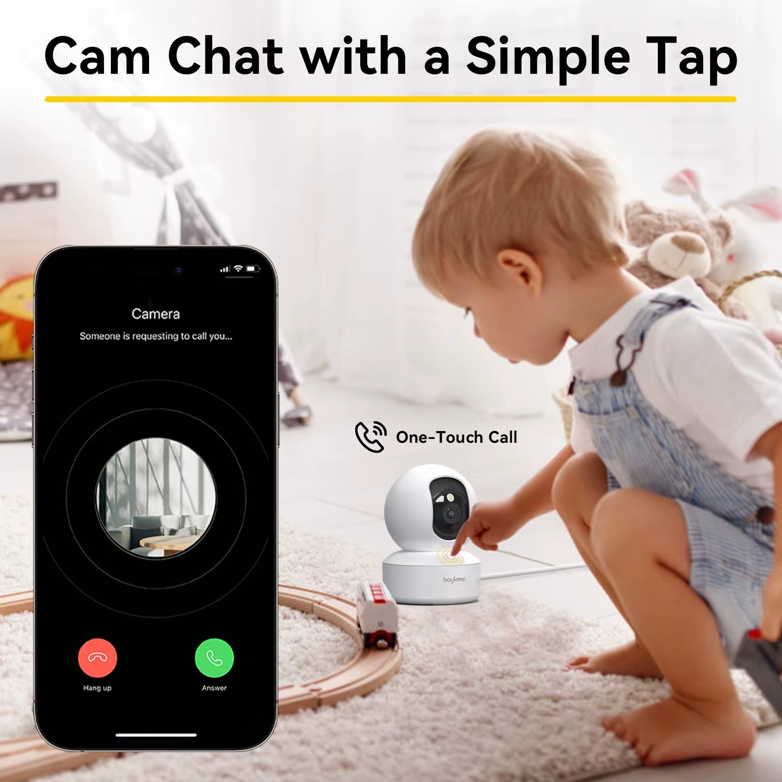 2K Pet Dog Camera with Phone App, 5G/2.4Ghz Wifi Indoor Security Baby Camera, 360° Pan & Tilt, 2-Way Audio, Night Vision